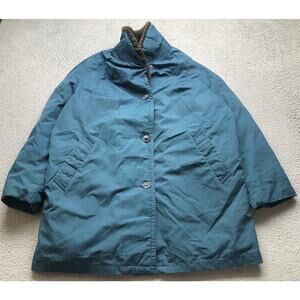 Vintage Eddie Bauer Quilted Goose Down Parka Jacket Womens XL Teal Seattle USA